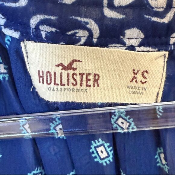 Hollister Blue Floral Boho Blouse Women’s XS - Picture 3 of 3